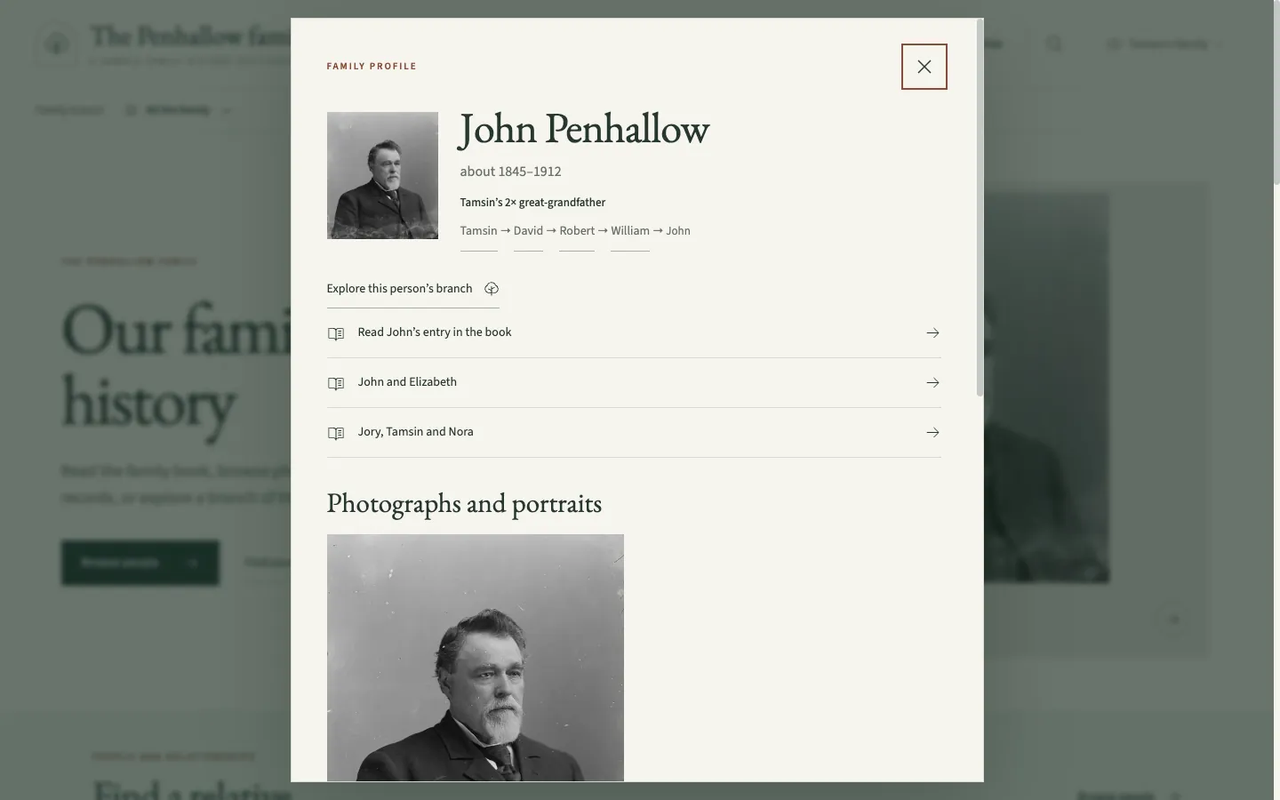 A person's profile